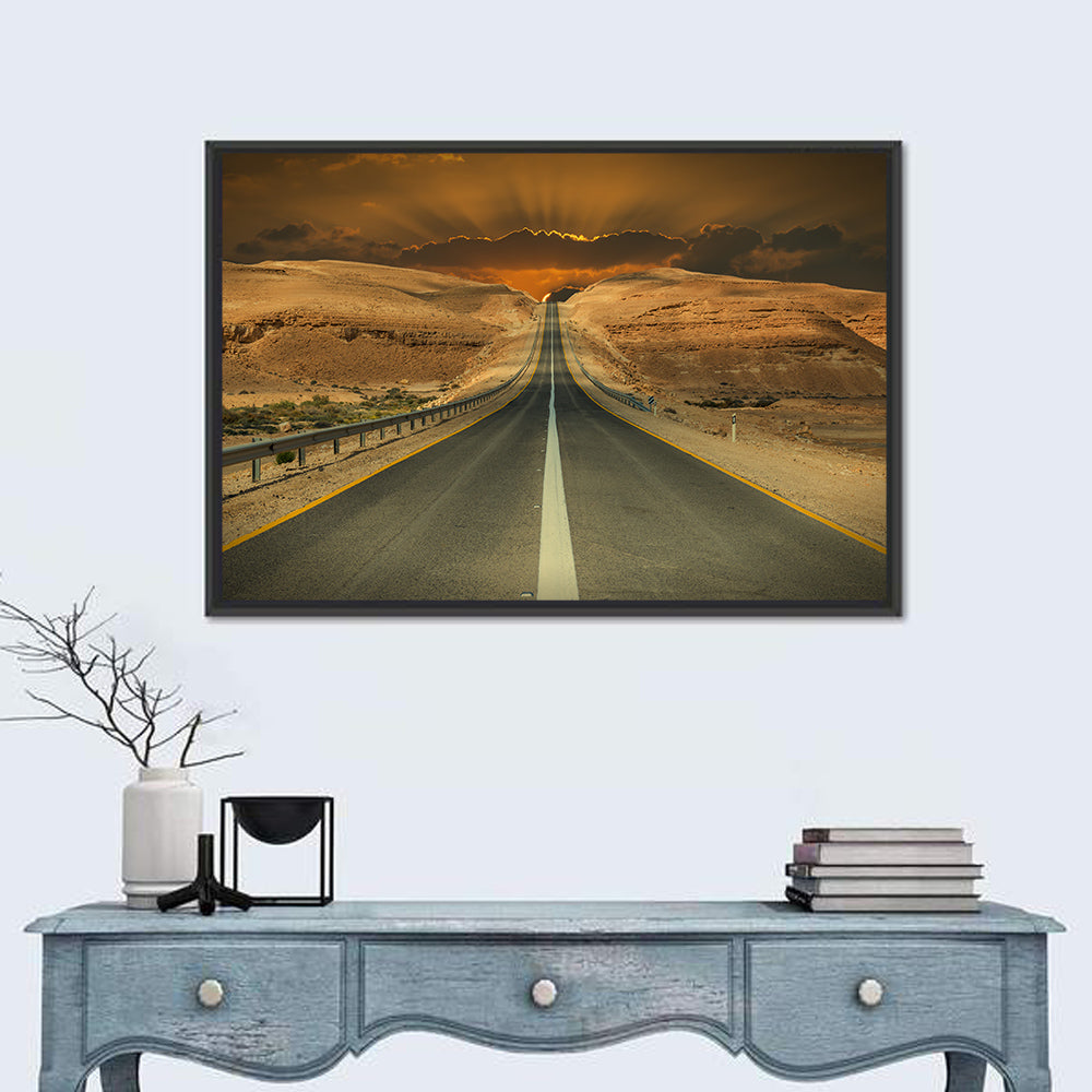 Negev Road at Sunset Wall Art in a room, landscape