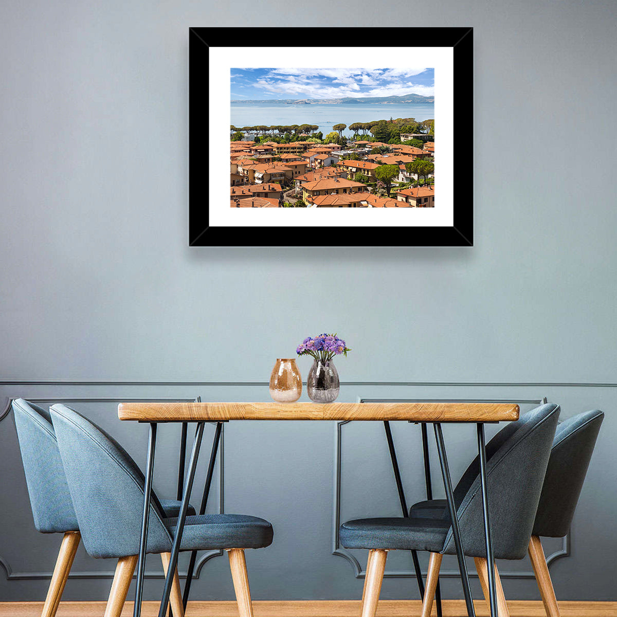 Bolsena Lakeside Vista Wall Art in a room, landscape