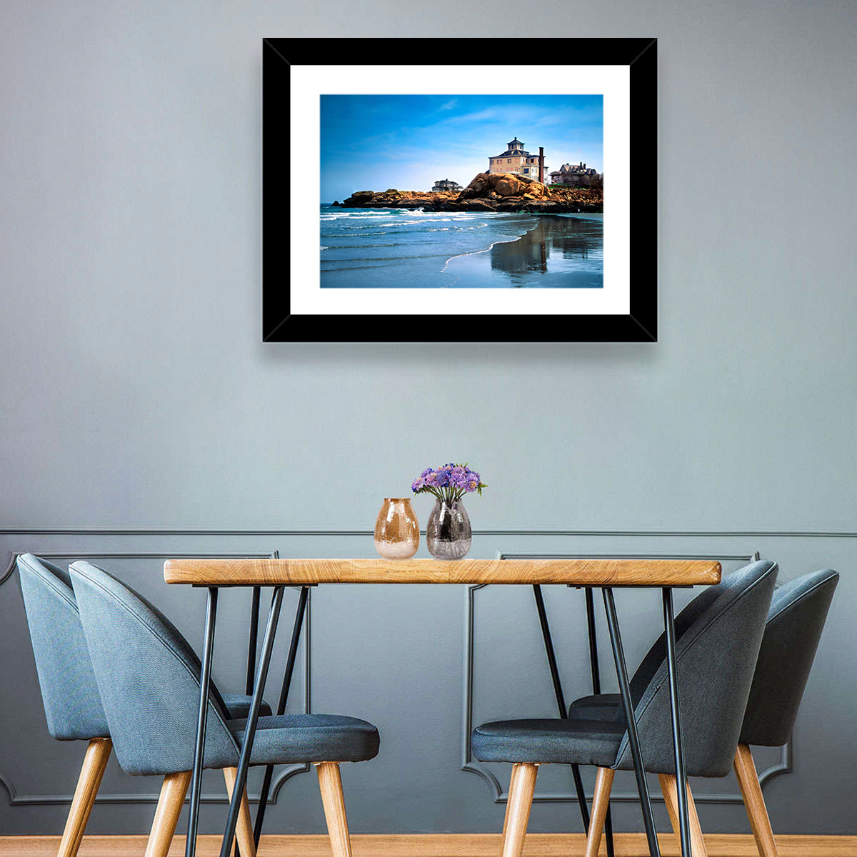 Cape Ann Beach Wall Art in a room, landscape