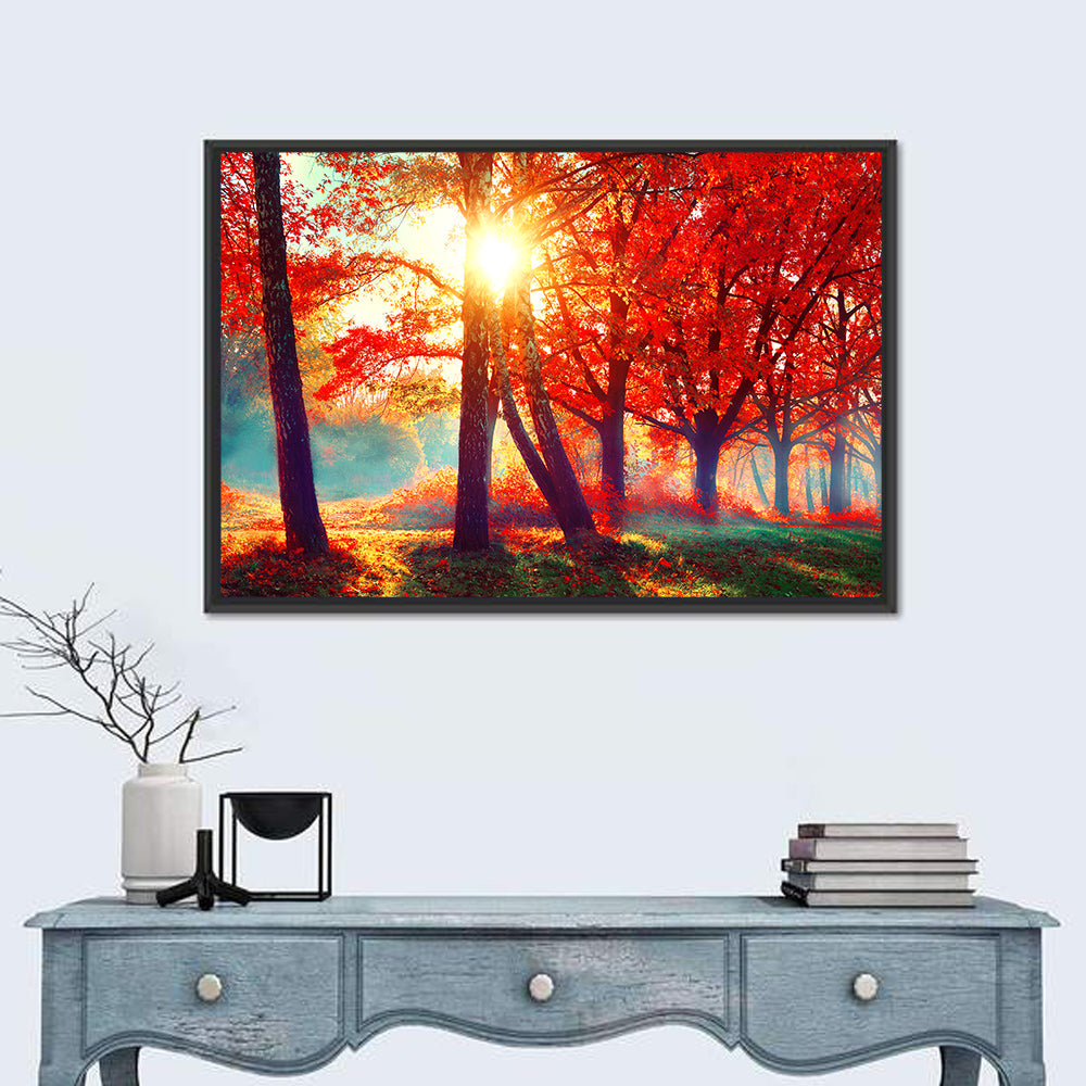 Autumn Park Sunrise Wall Art