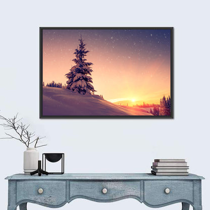 Snowy Sunset Wall Art