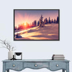 Winter Mountains Sunrise Wall Art