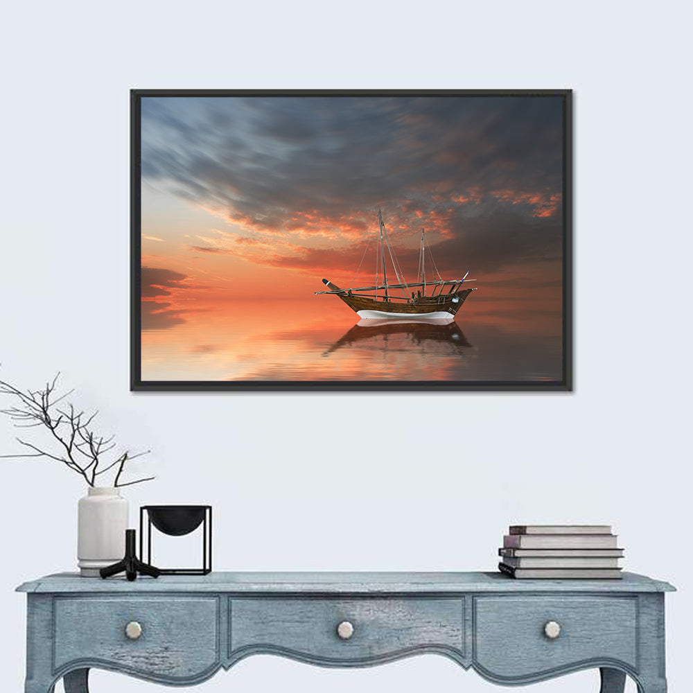 Dhow at Sunset Wall Art