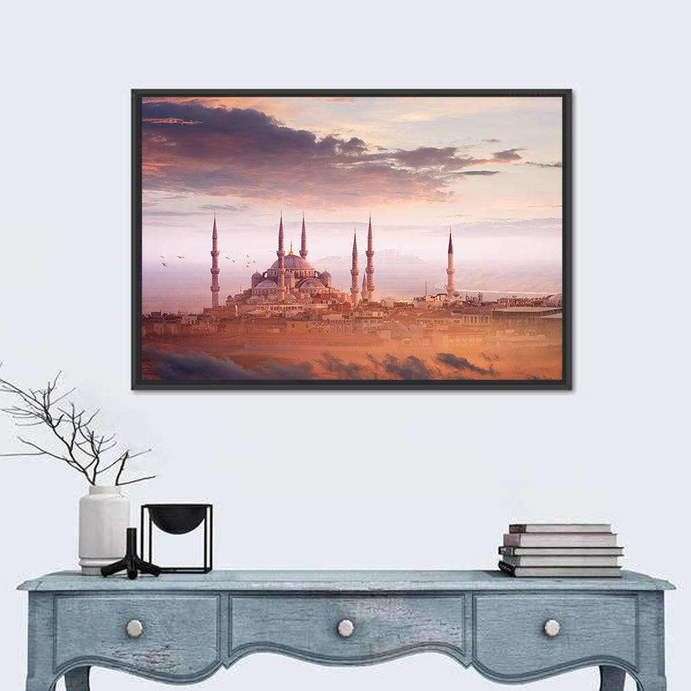 Blue Mosque Sunset, Istanbul Wall Art in a room, landscape
