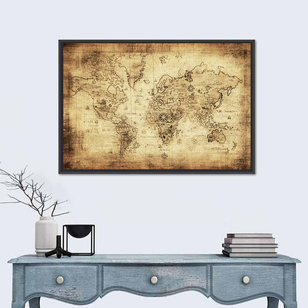 Ancient World Map Wall Art