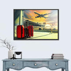 Suitcases at the Airport Window Wall Art