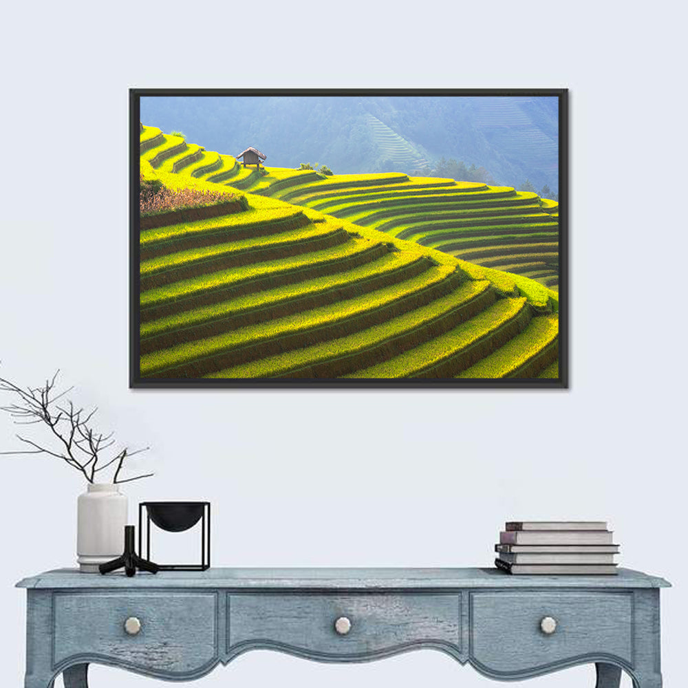 Mu Cang Chai Rice Terraces Wall Art in a room, landscape