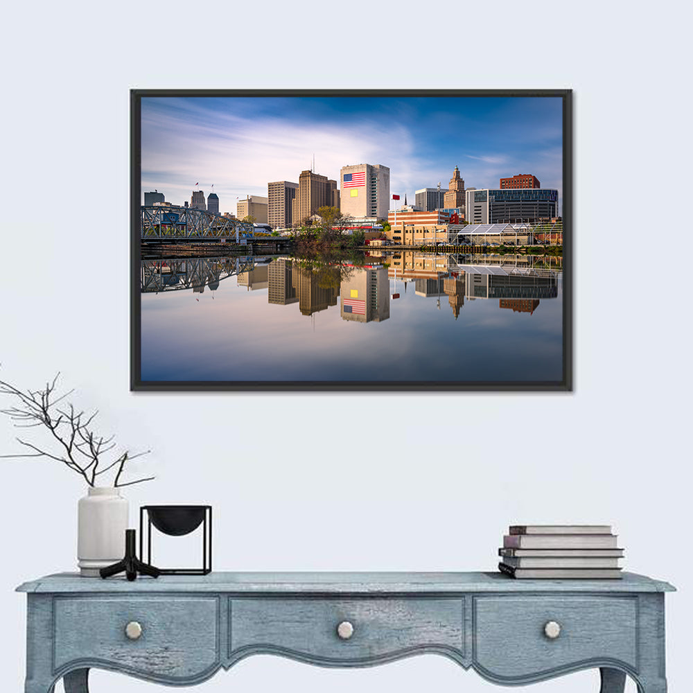 Newark Skyline Reflection Wall Art