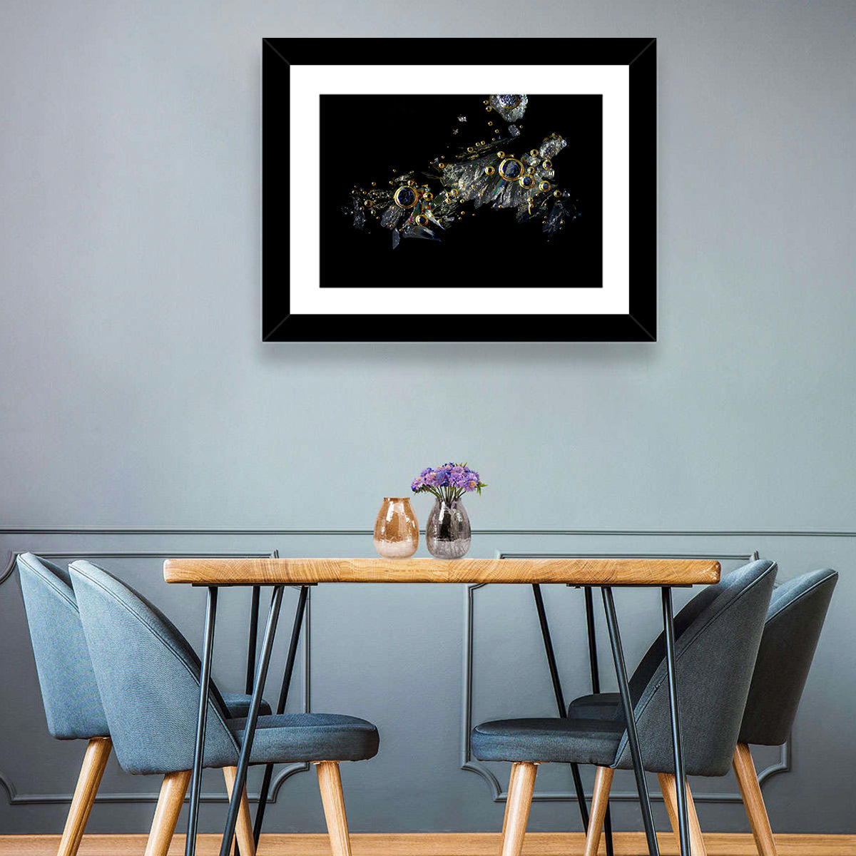 Microscopic Vitamin C Crystals Wall Art in a room, landscape