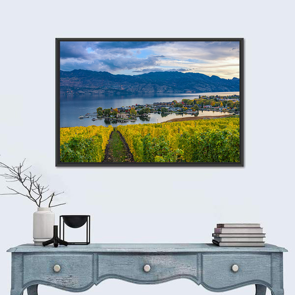 Okanagan Lake Vineyard, Kelowna Wall Art in a room, landscape