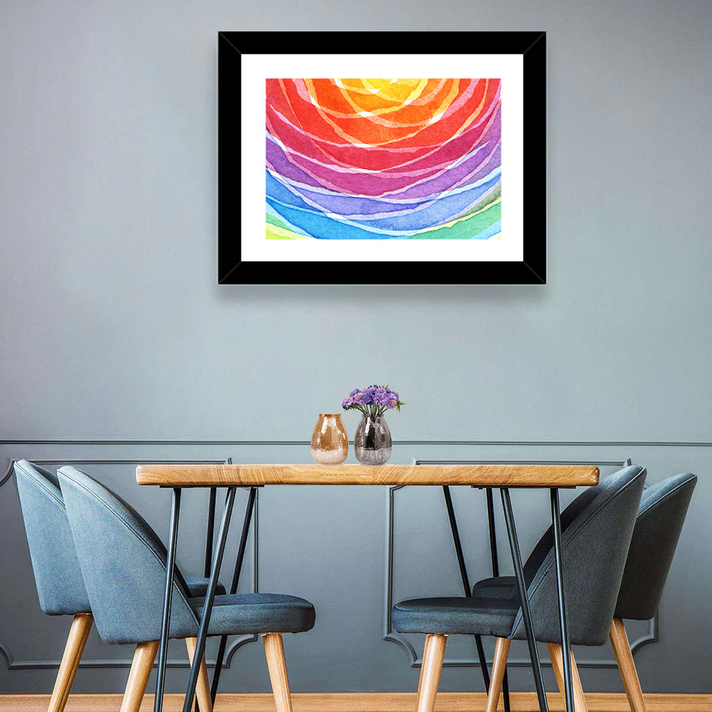 Radiant Rainbow Watercolor Arcs Wall Art