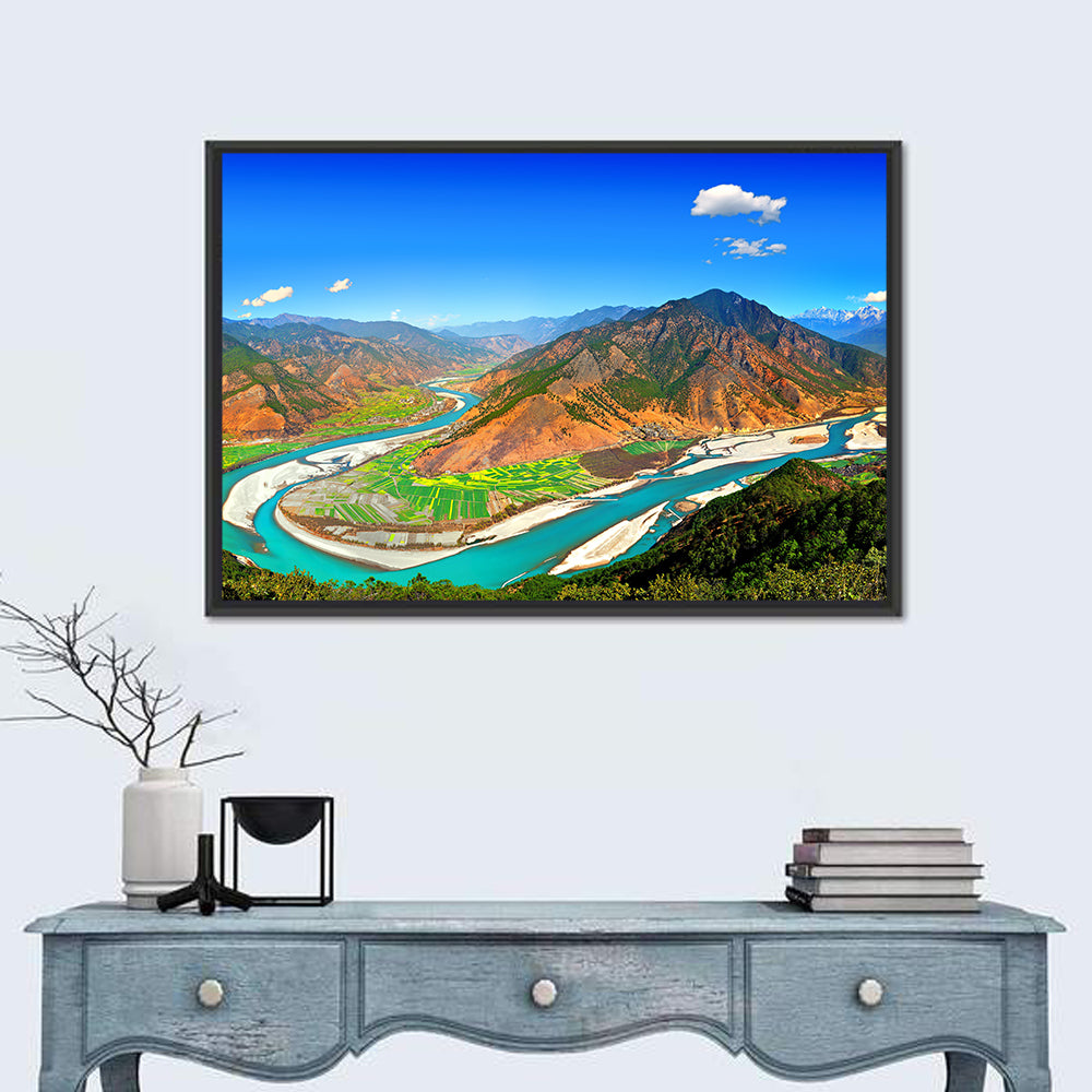 First Bend of the Yangtze, Lijiang Wall Art in a room, landscape