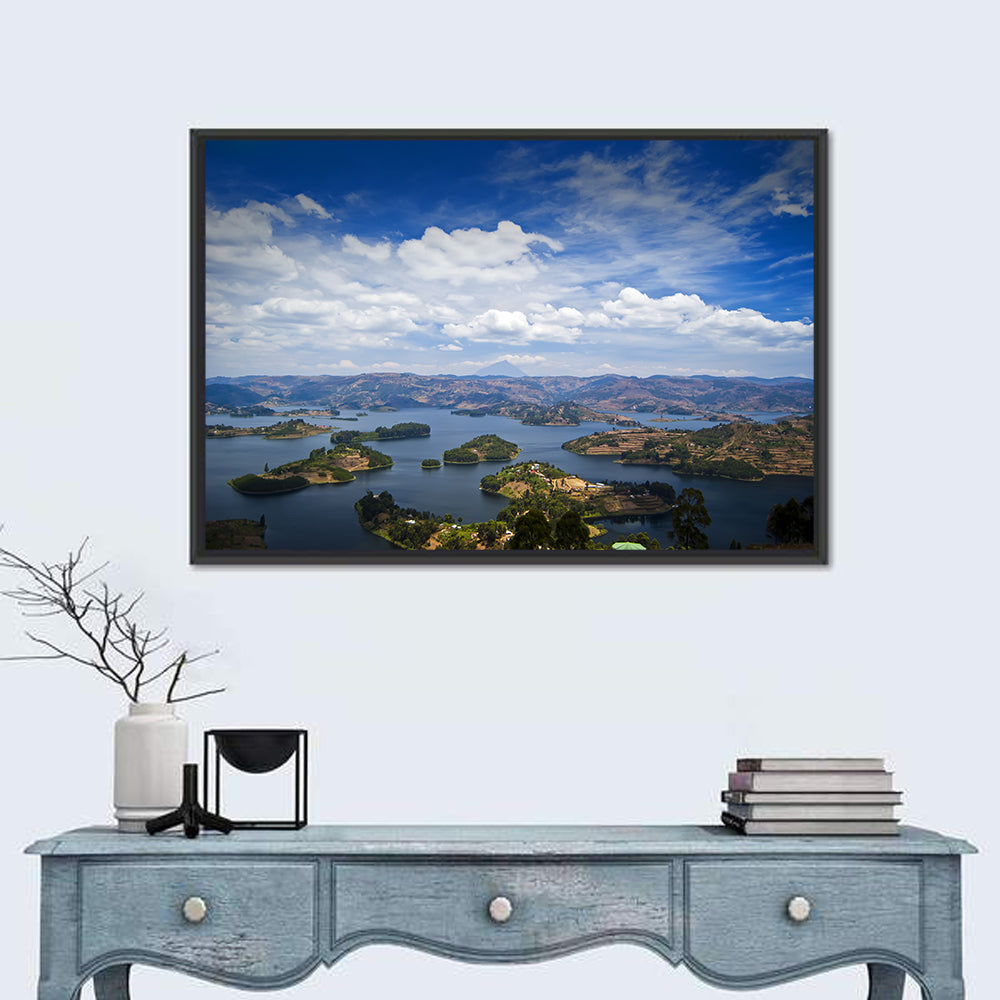 Lake Bunyonyi Wall Art in a room, landscape
