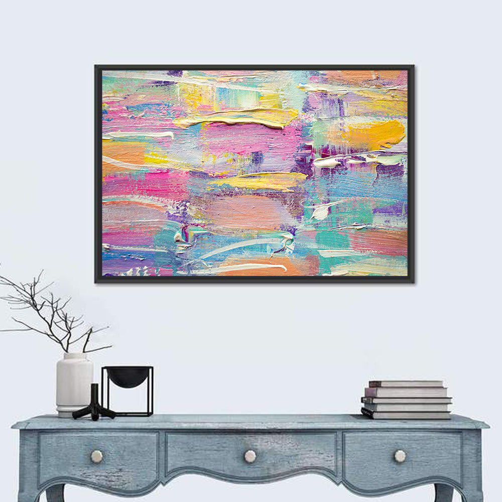 Rough Board Brushstrokes Wall Art in a room, landscape