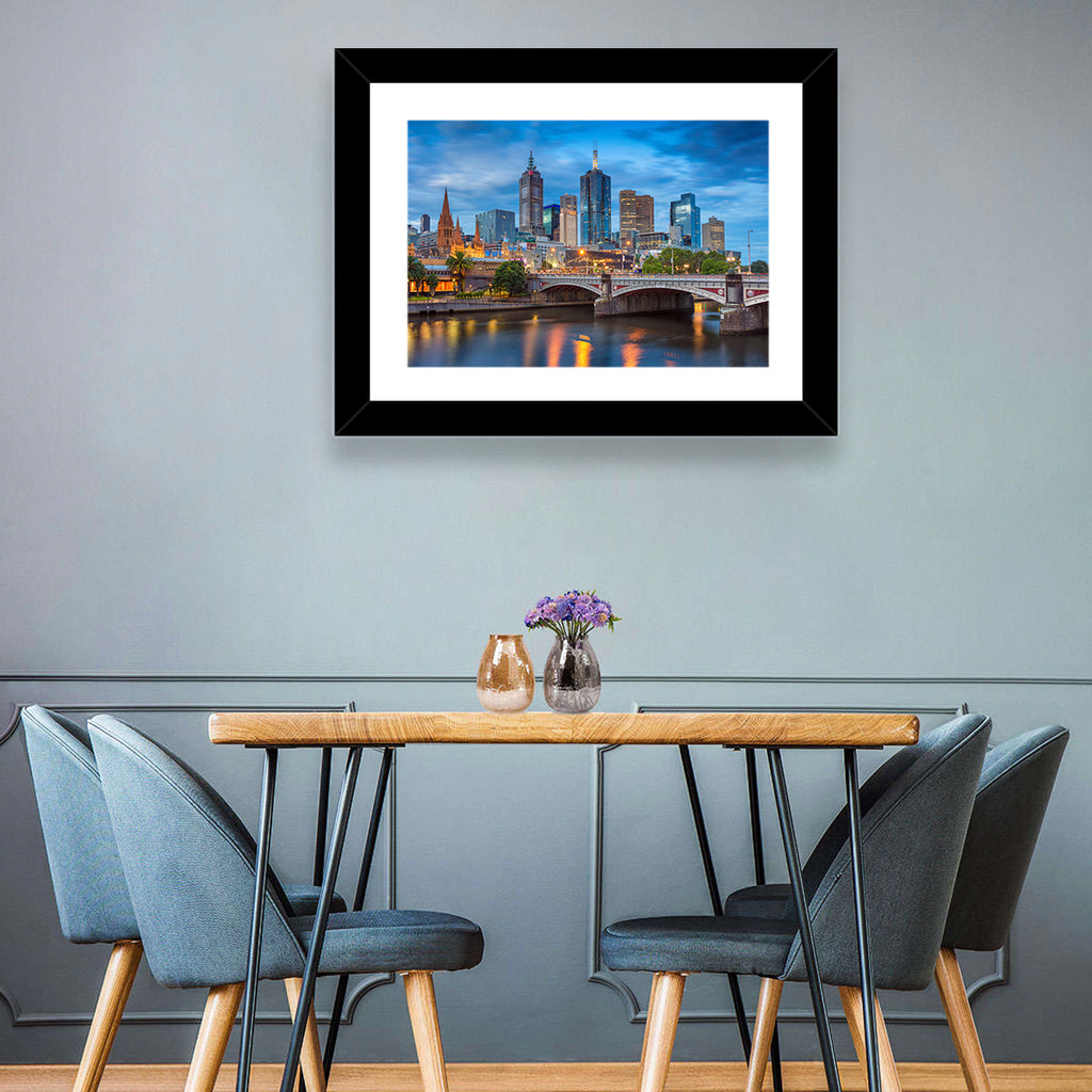 Melbourne Blue Hour Skyline Wall Art