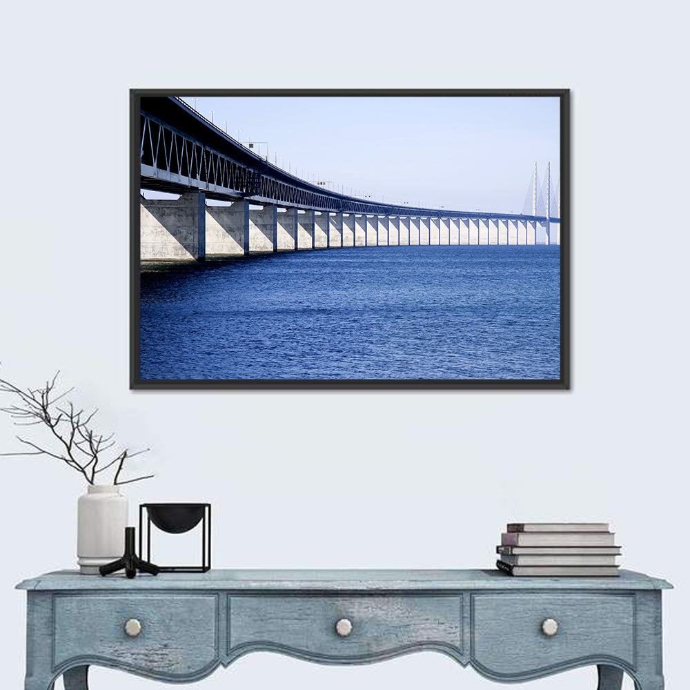 Oresund Bridge Perspective Wall Art in a room, landscape