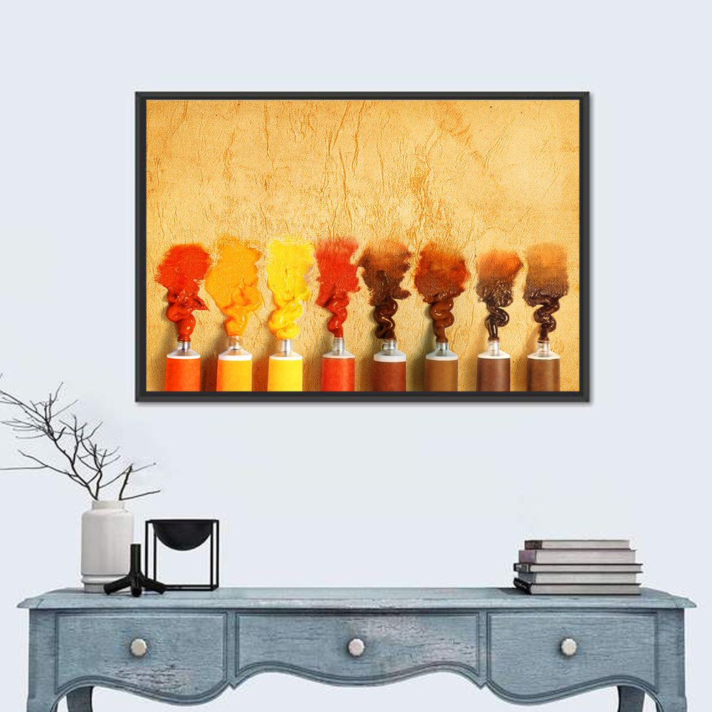Impasto Paint Tubes Wall Art in a room, landscape