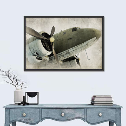 Old Propeller Airplane Wall Art