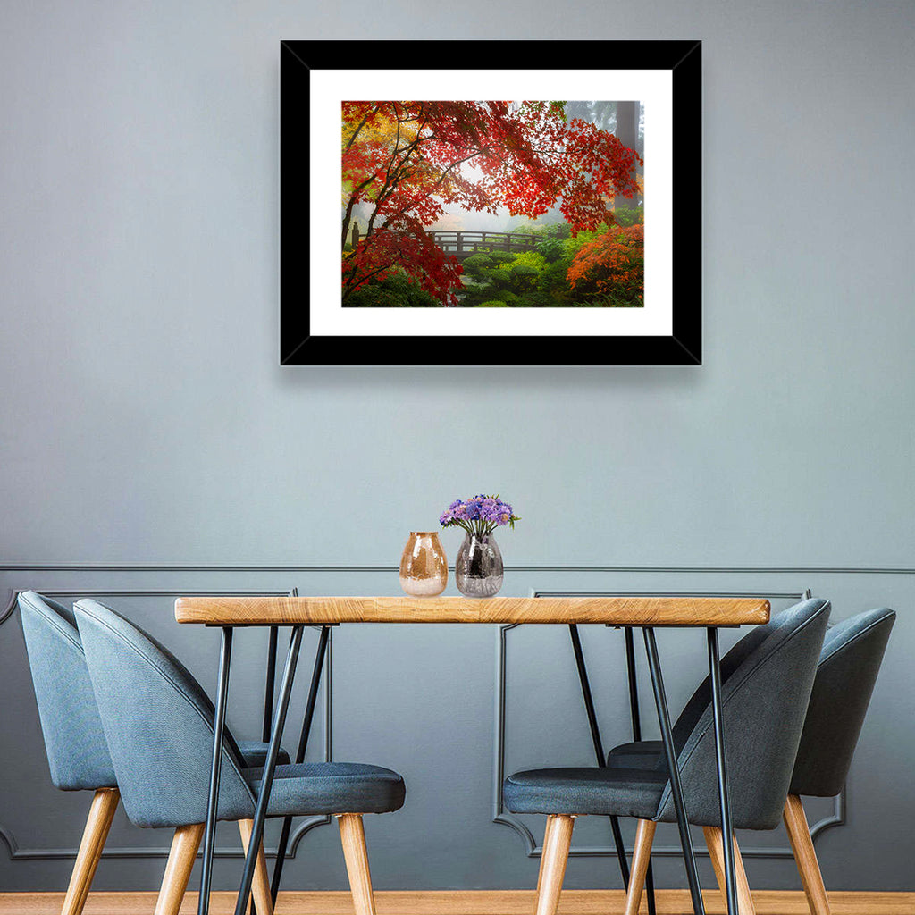 Portland Moon Bridge in Autumn Mist Wall Art