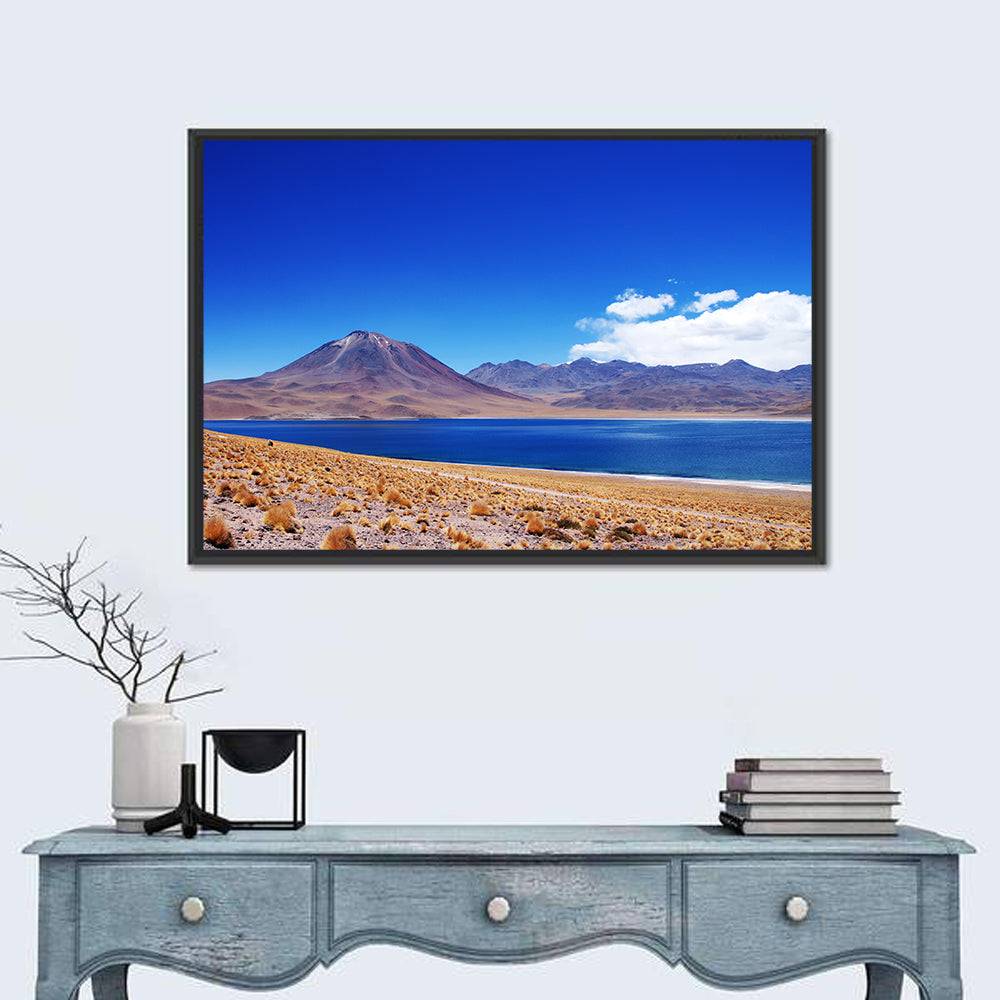 Miscanti Lagoon and Miñiques Volcano Wall Art in a room, landscape