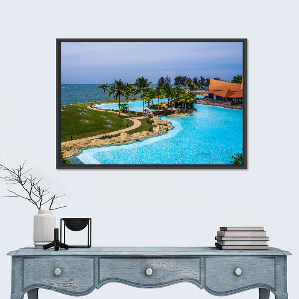 Tiered Resort Pool Horizon Wall Art