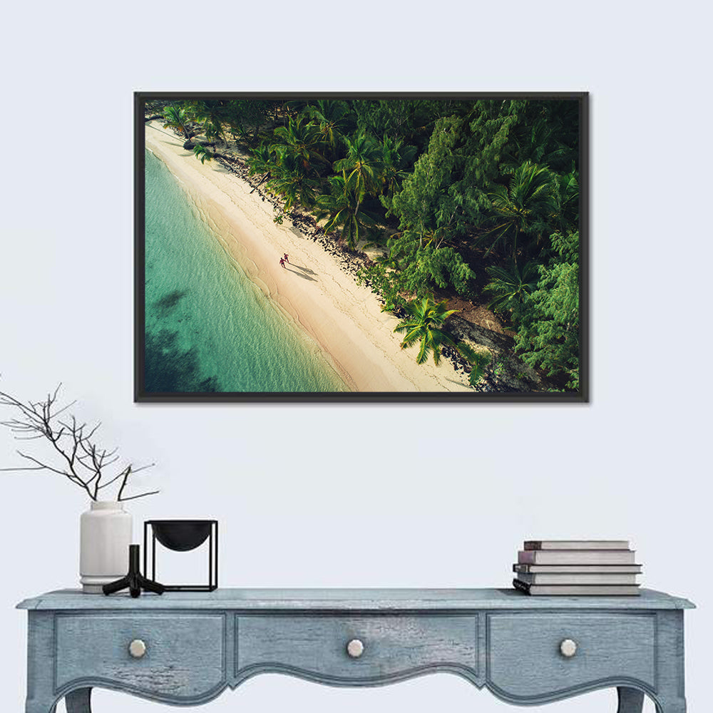 Dominica Beach Aerial, Late Afternoon Wall Art in a room, landscape