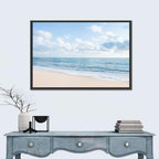 Minimalist Sandy Beach and Gentle Waves Wall Art