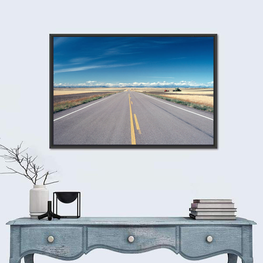 Infinite Road, Montana Wall Art in a room, landscape