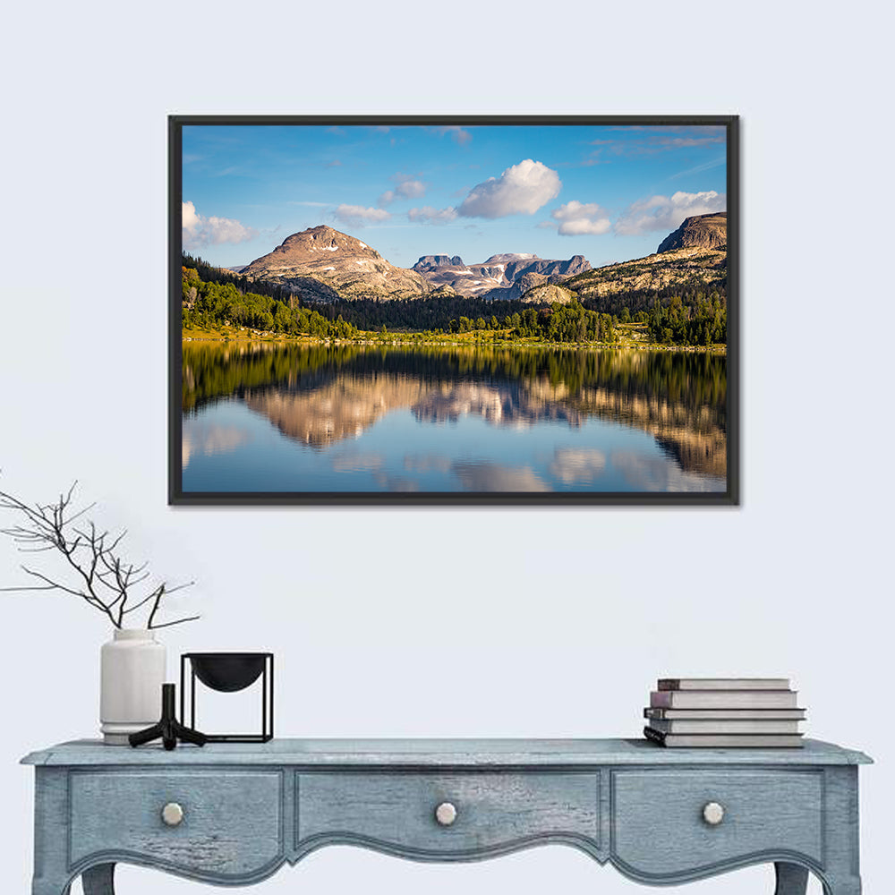 Island Lake Reflection, Montana Wall Art in a room, landscape