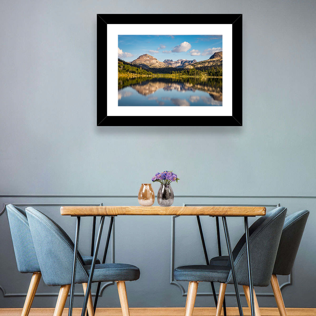 Island Lake Reflection, Montana Wall Art in a room, landscape