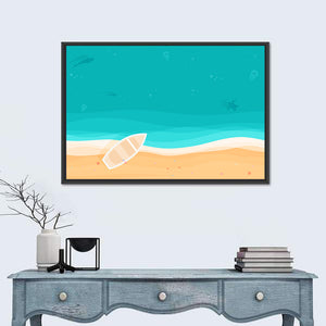 Sandy Beach Illustration Wall Art