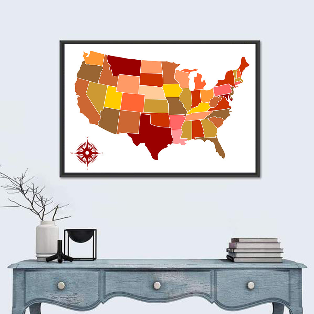 Stylized United States Map Wall Art
