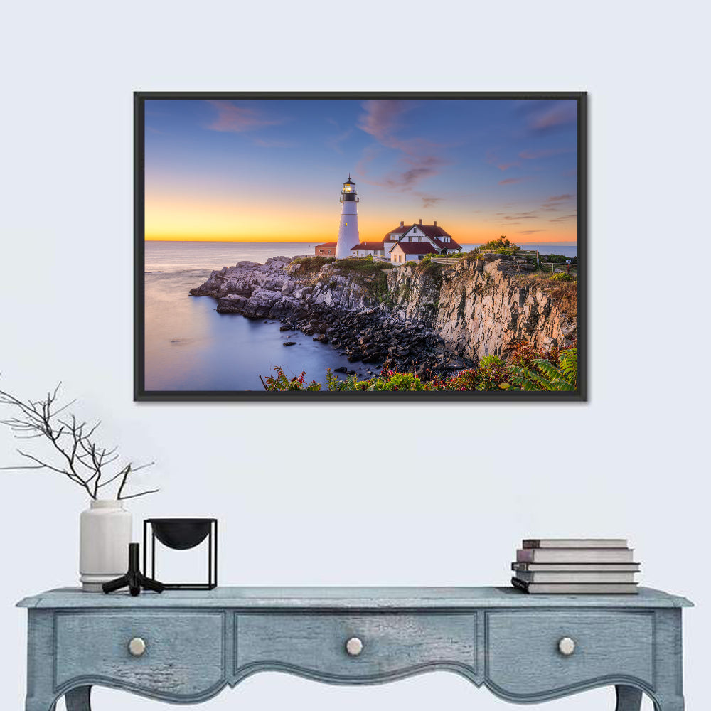 Portland Head Light at Dusk Wall Art