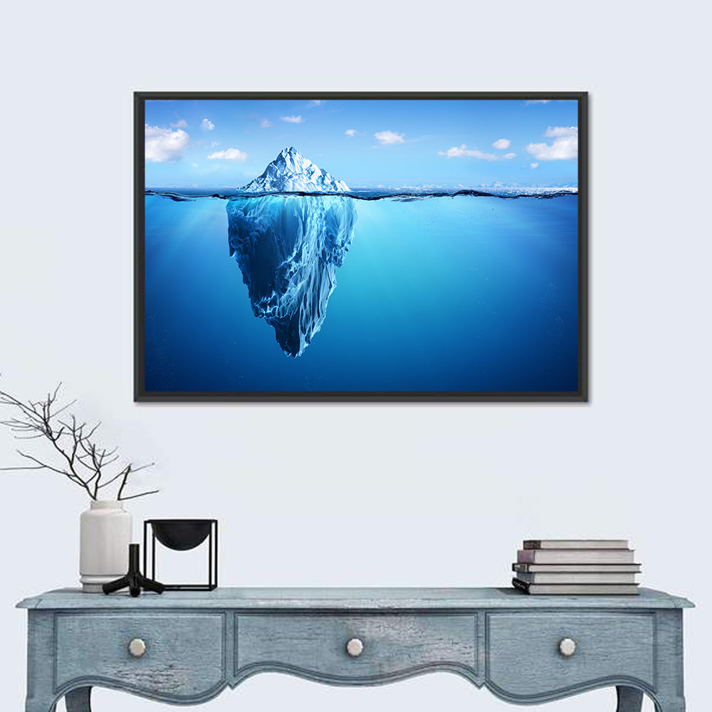 Split-level Iceberg Wall Art in a room, landscape