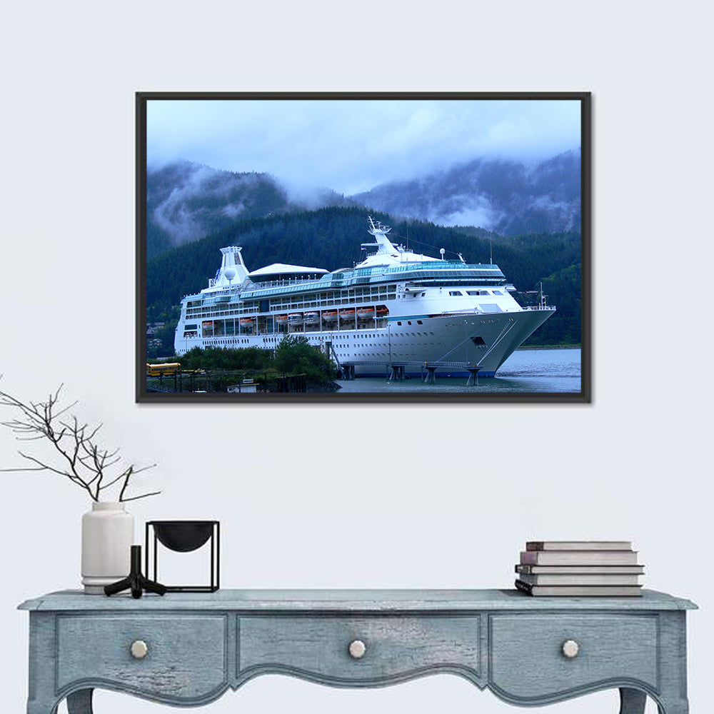 Misty Docked Cruise Ship Wall Art