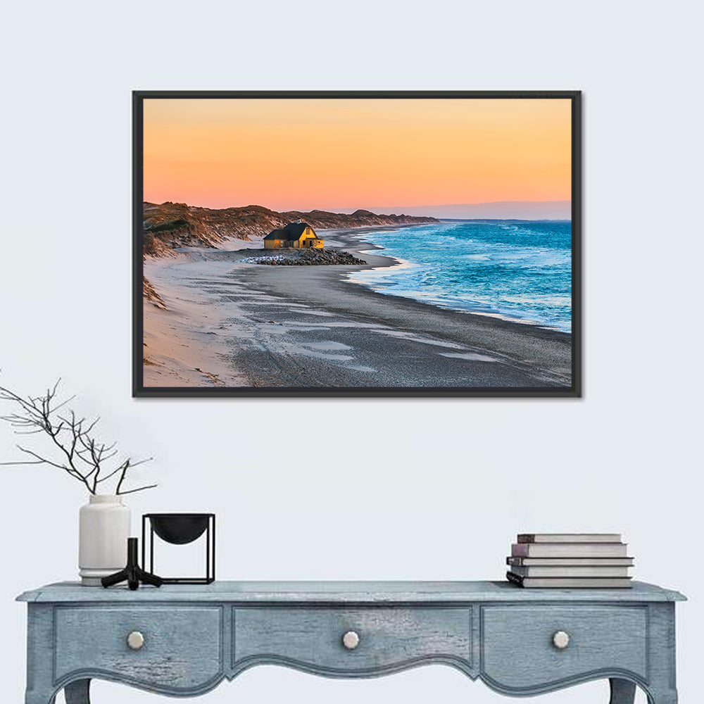 Gammel Skagen Beach House Wall Art in a room, landscape