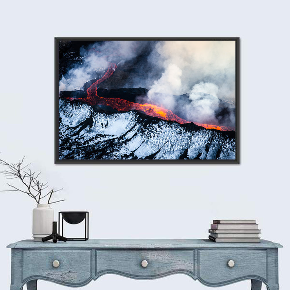 Snow-crusted Lava Flow Wall Art in a room, landscape