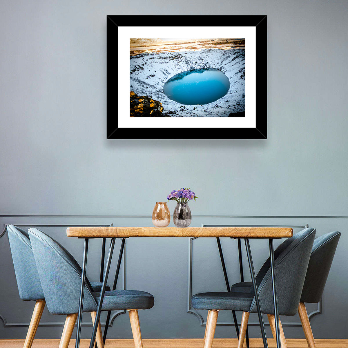 Kerid Crater Lake Wall Art in a room, landscape