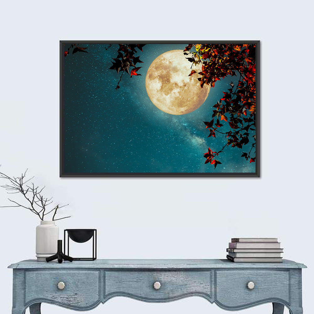 Autumn Moon with Milky Way Wall Art
