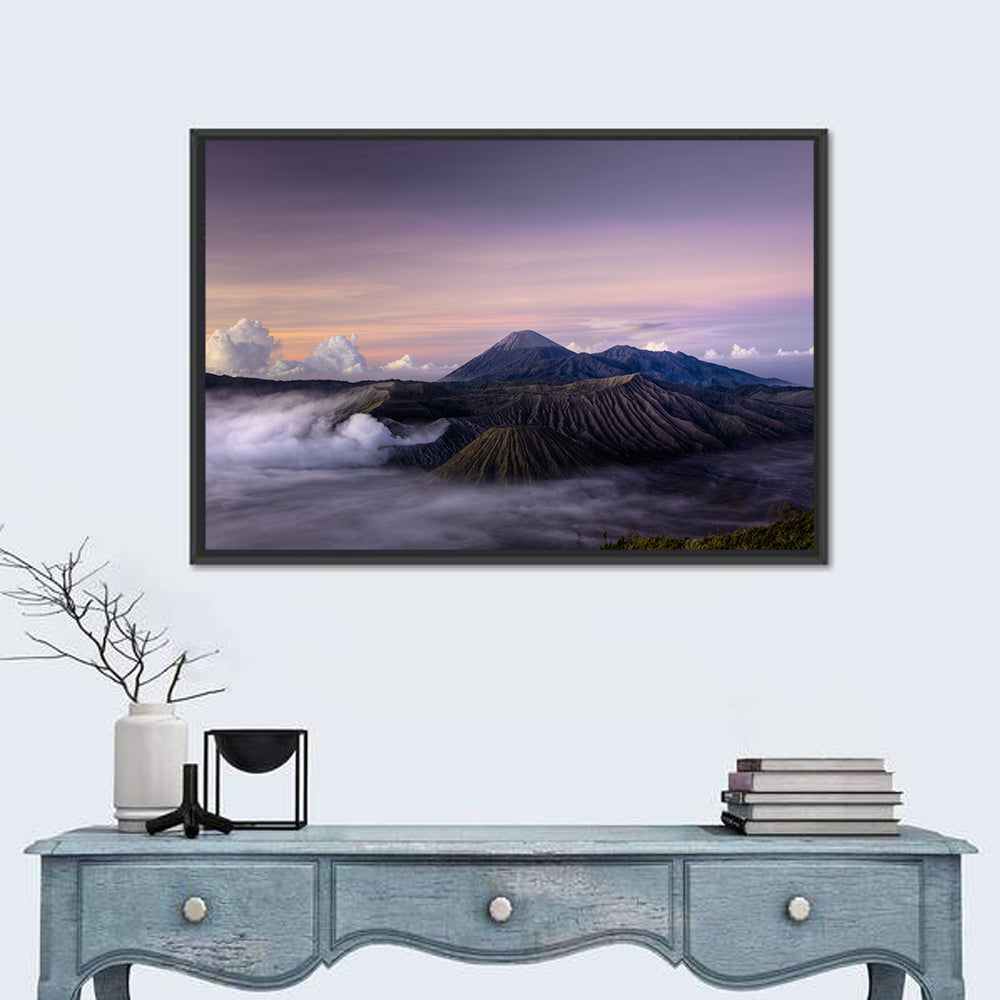 Mount Bromo at Dawn Wall Art in a room, landscape