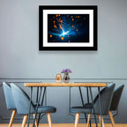 Bright Blue Welding Sparks Wall Art