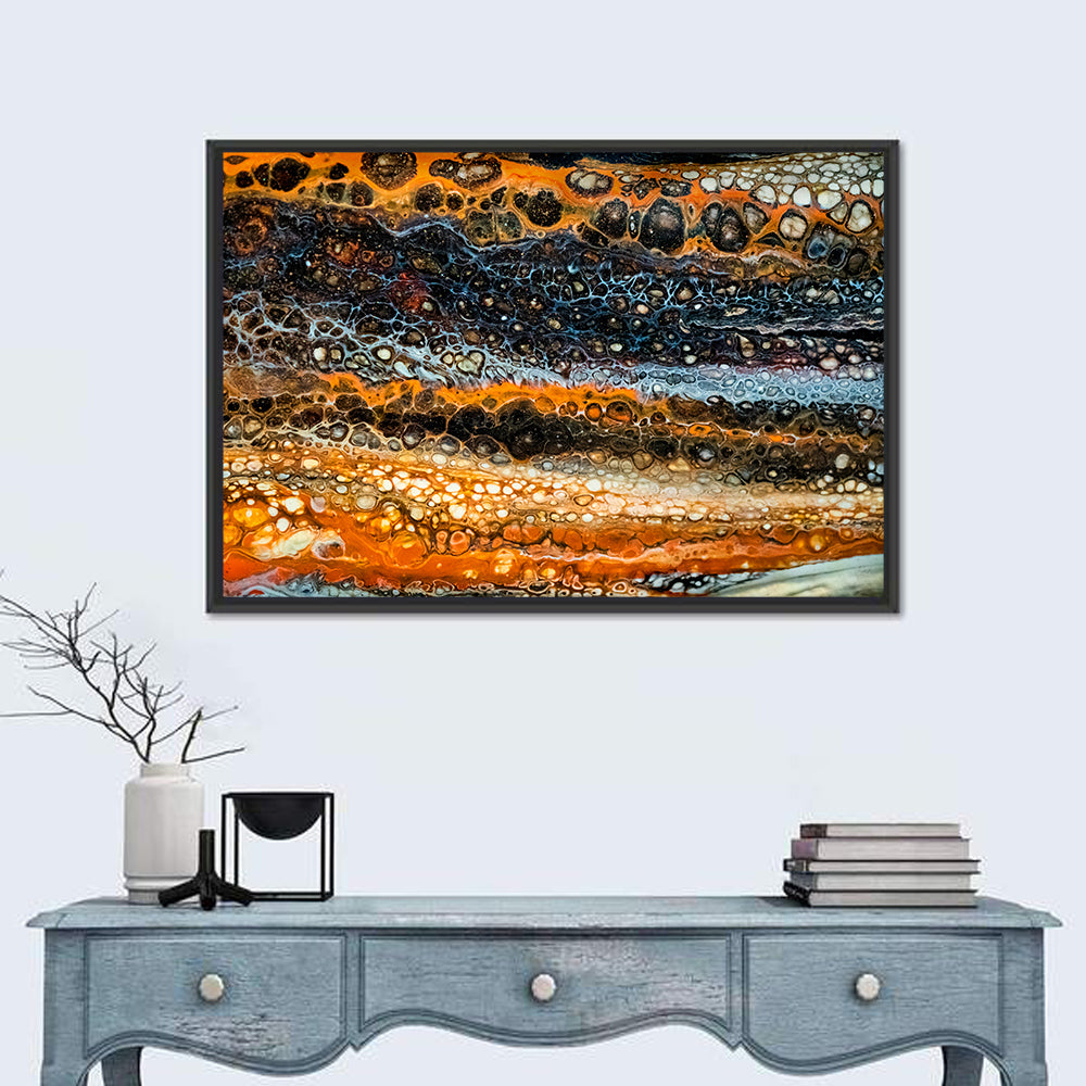 Cosmic River Strata Abstract Pour Wall Art