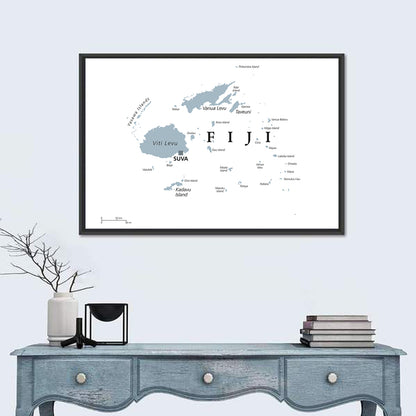 Fiji Political Map Wall Art