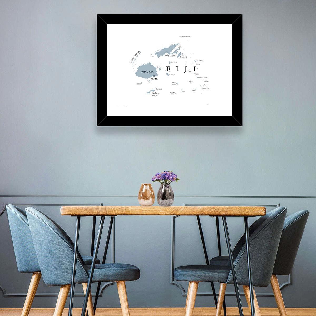 Fiji Political Map Wall Art