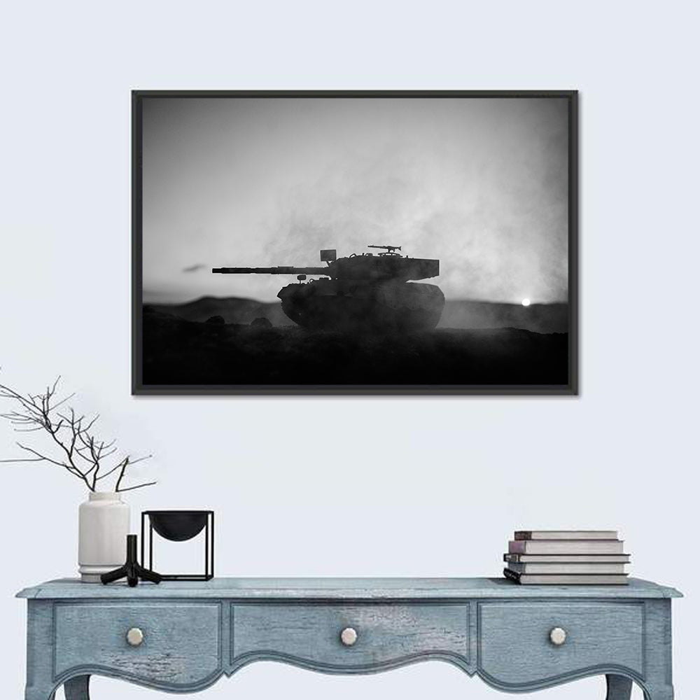 German Tank Desert Silhouette Wall Art