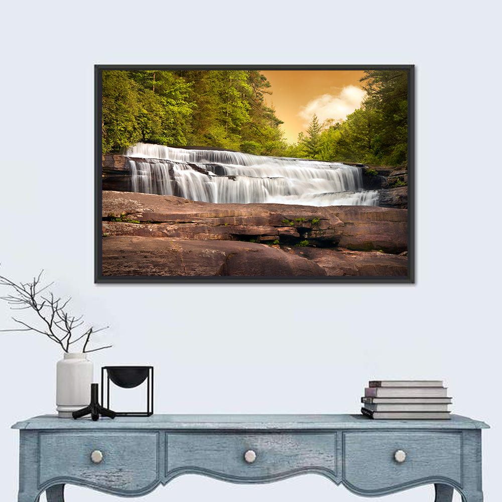 Blue Ridge Waterfall at Golden Hour Wall Art