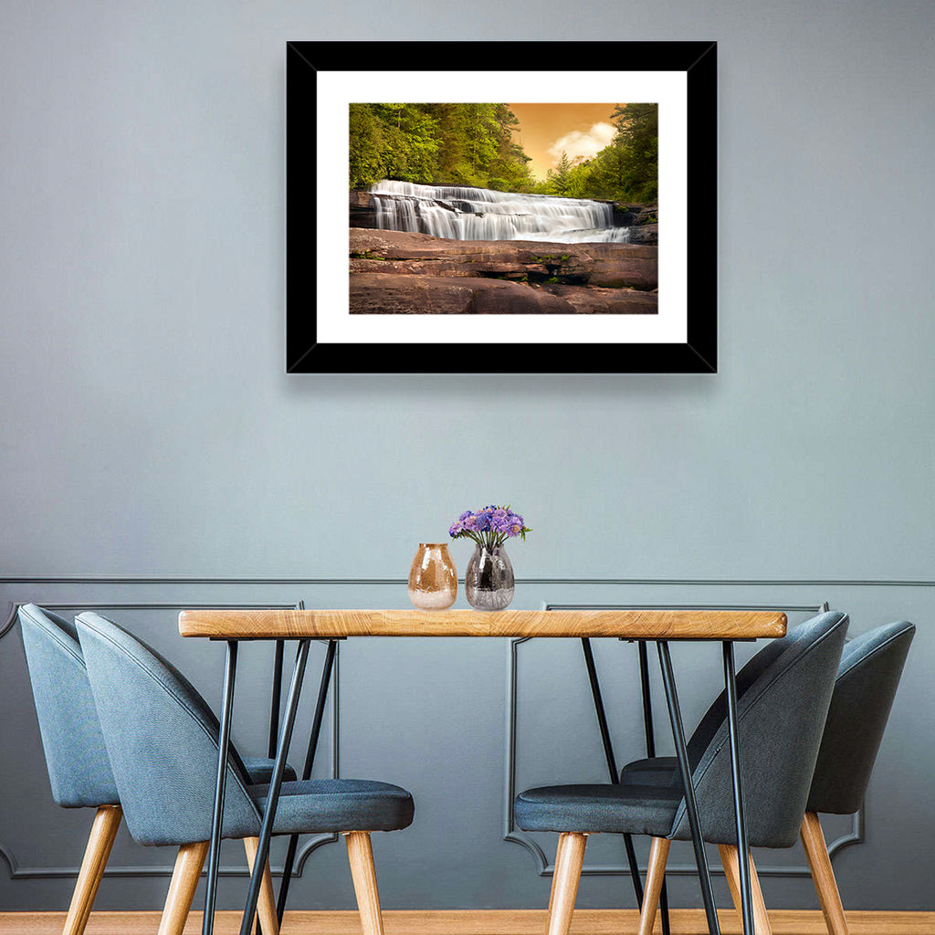 Blue Ridge Waterfall at Golden Hour Wall Art
