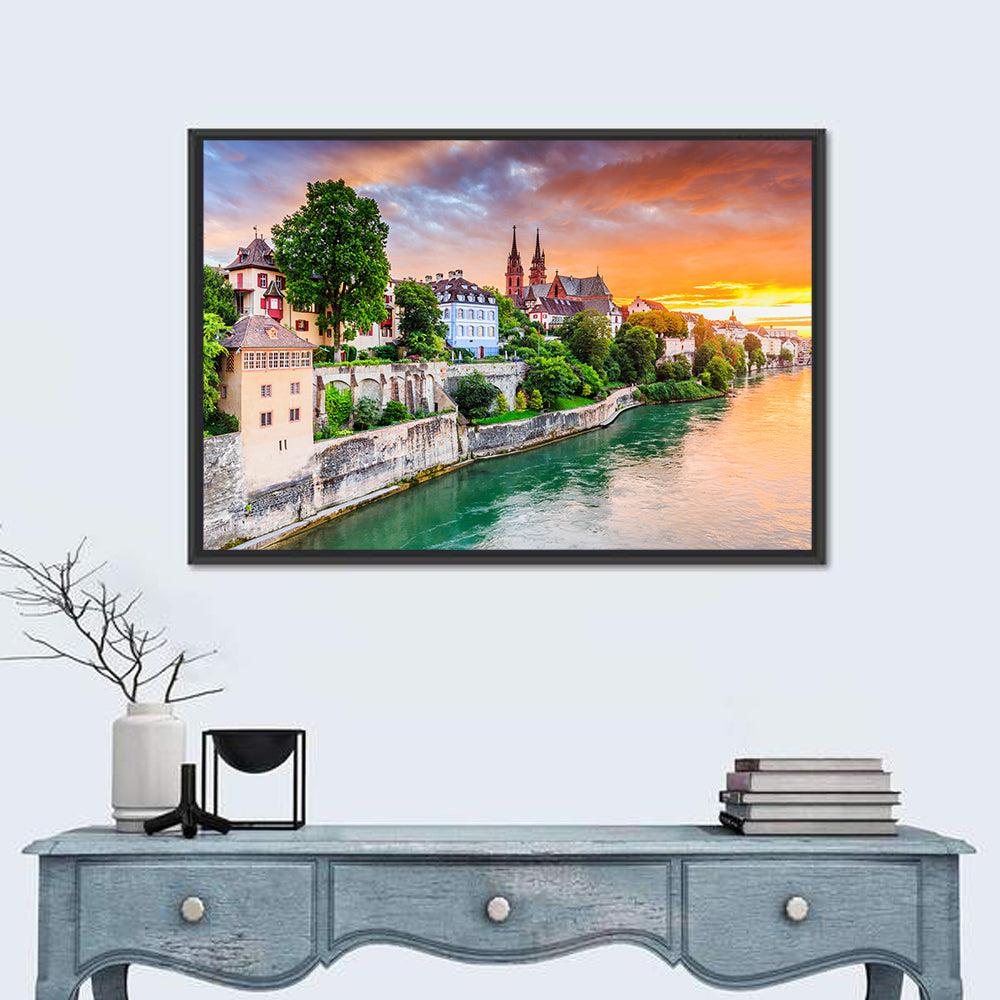 Basel Old Town at Sunset Wall Art