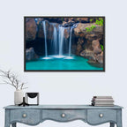 Waterfall Into Turquoise Pool Wall Art