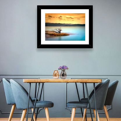 Turquoise Lake Sunset Wall Art